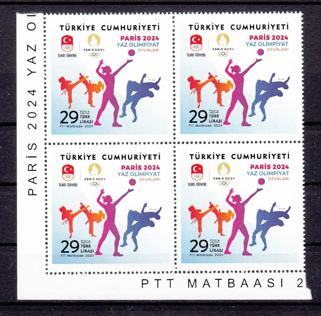 TÜRKEI 2024 TURKEY Paris 2024 Olympische Spiele, ** MNH 4er Block