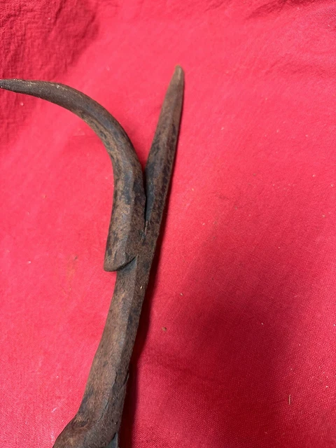 Antique Handmade Primitive Hand-Forged Iron Gaff Hook Harpoon 18th/19th Century 3