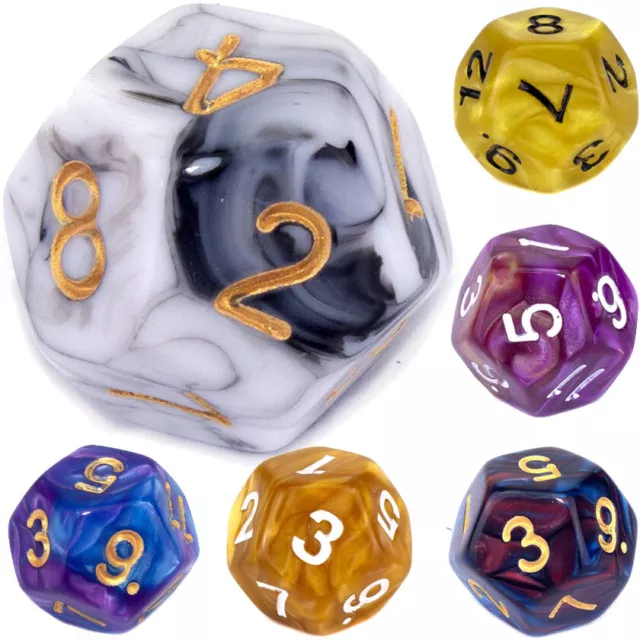 D12 Poly Dice *Premium* (Select Colour) / 12 Sided RPG D&D Dungeons and Dragons