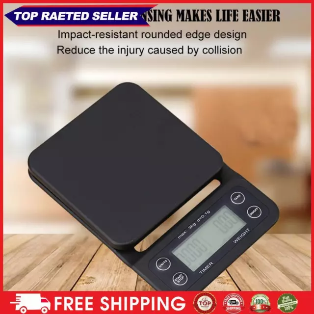 Drip Coffee Scale with Timer Portable Electronic Kitchen Scale (5kg/0.1g) ♪