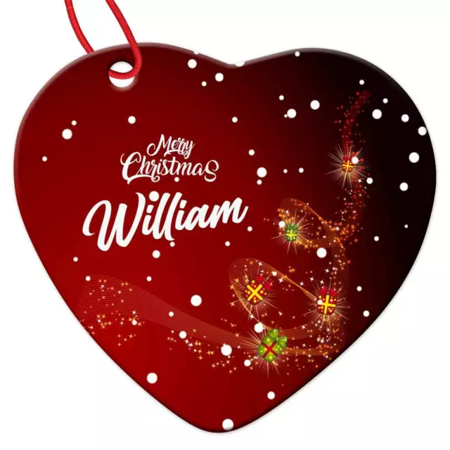 Personalised Any Name Heart Christmas Bauble Tree Decoration Gift Present 163