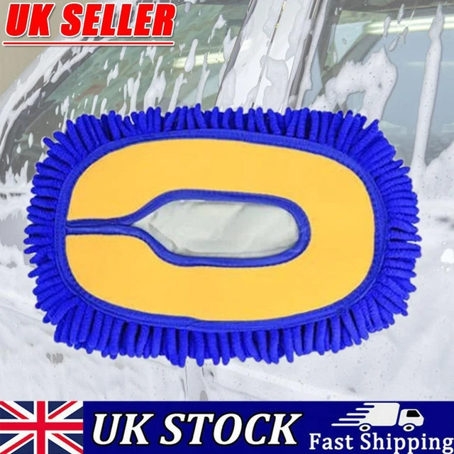 Car Detailing Brush Chenille Car Mop Head Wipe Mop Auto Accessory (Blue)