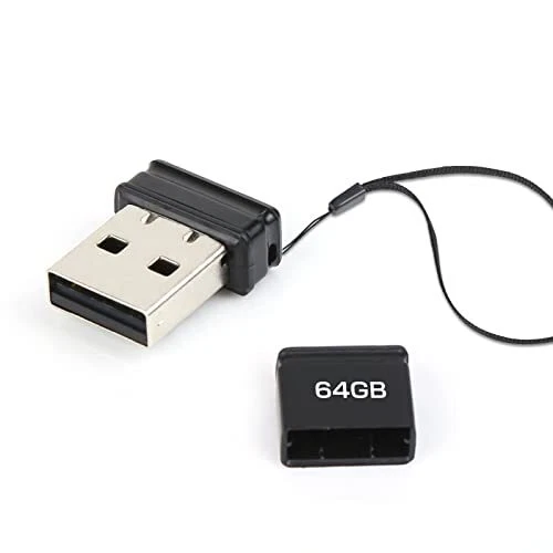 Clé USB 2.0 64 Go Mini Clef USB 64Go avec Lanière Mémoire de Stockage Externe...