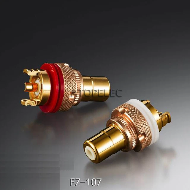 1 pair EIZZ 24K Gold Plated RCA Jack Female Socket Connector HiFi CD AMP EZ-107