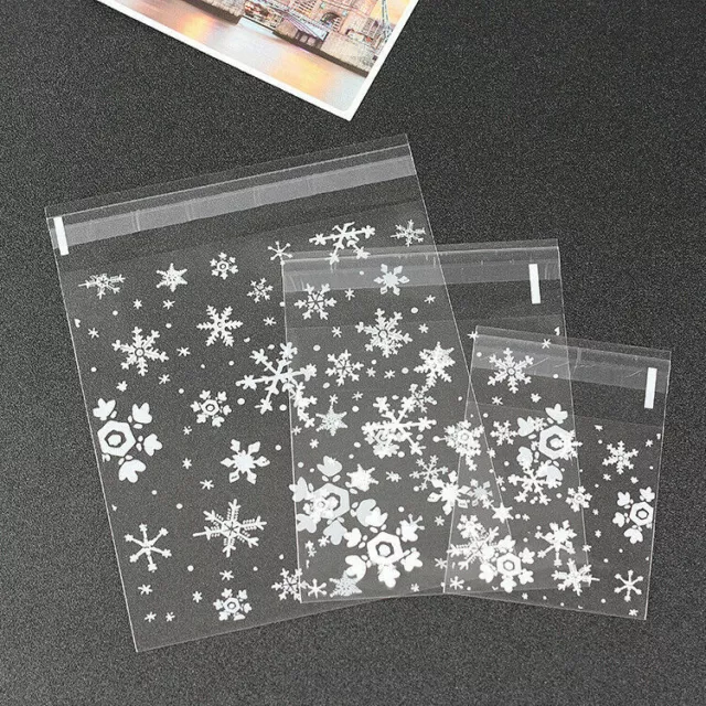 Xmas Snowflake Cello Cellophane Christmas Party Favour Biscuit Gift Bags 2023