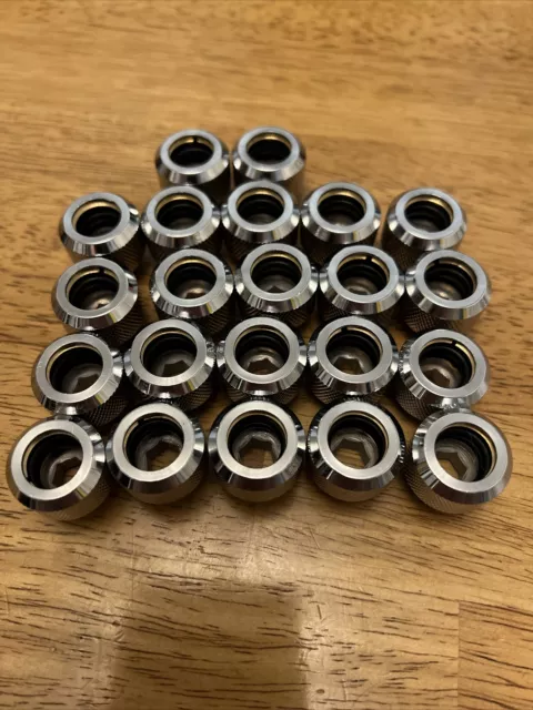 Alphacool Eiszapfen Brass HardTube Fitting, 13mm OD, Chrome Price Per Fitting