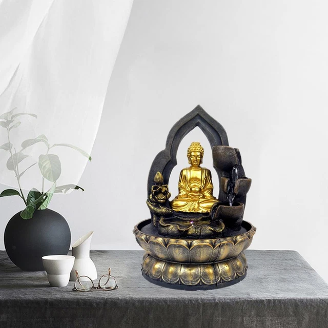 Buddha LED Lights Tabletop Fountain Waterfall Fengshui