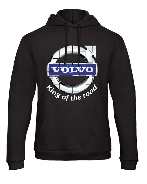 Volvo retro truck lorry king of the road black hoodie sweat kangroo pouch