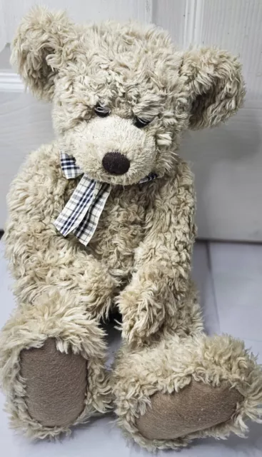 Teddy Bear Russ Berrie Tennyson With Bow 16" Sitting Beanie