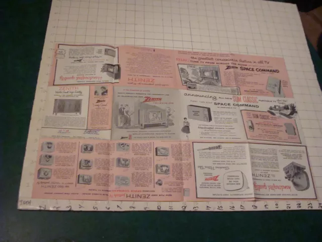 Orig vintage paper item; ZENITH TELEVSION 1959 OPENING CATALOG SHEET W some pric 3