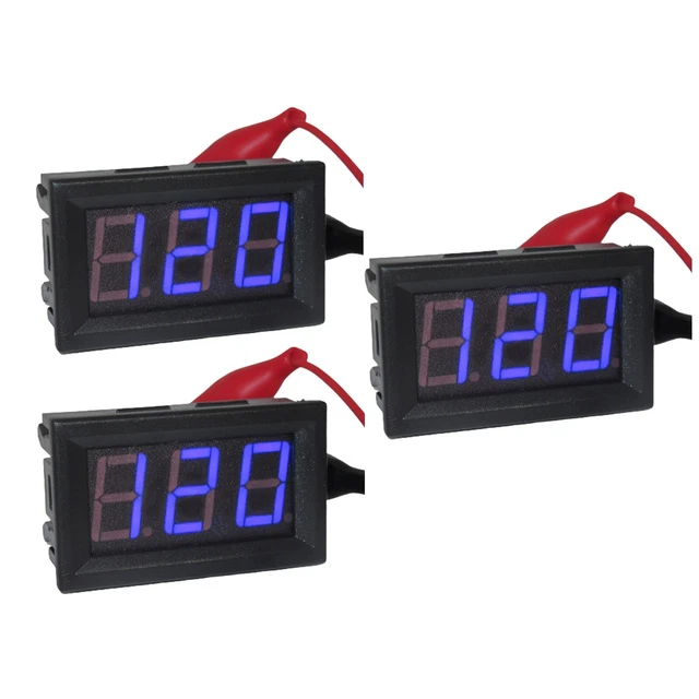 5 Pezzi Voltmetro Digitale LED 0.36″ – Alta Precisione 0.1% – DC 3.0-30.0V – Mini Misuratore Di Tensione Con Protezione Inversa - 2