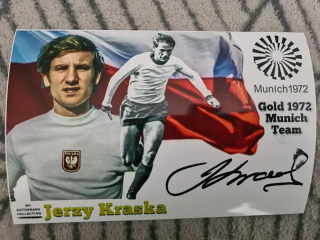 Jerzy Kraska (POL) Fussball 1.OS 1972 München Orginal Signiertes Foto