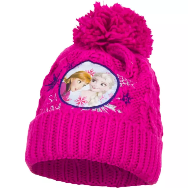 Disney Frozen Anna et Elsa Chapeau Pompon Acrylique Hivernal Fille Taille