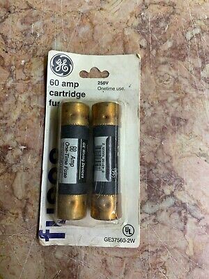 GE 37560-2W 60 AMP CARTRIDGE FUSES 250V ONETIME USE Pack of Two