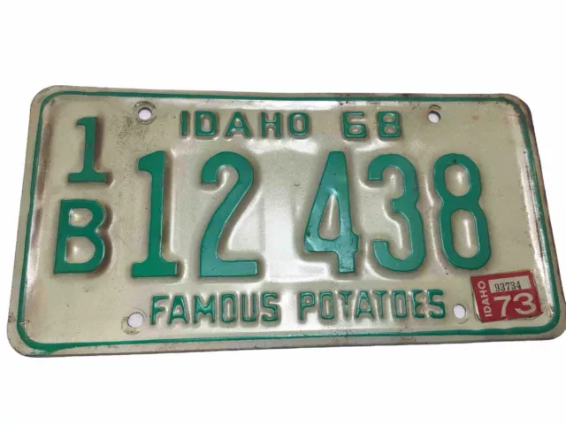 1968 Idaho License Plate Famous Potatoes 1b 12 438 Bannock County