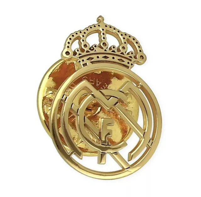 Pin Real Madrid Insignia Equipo de Fútbol Plata de Ley con Baño de Oro, Emblema