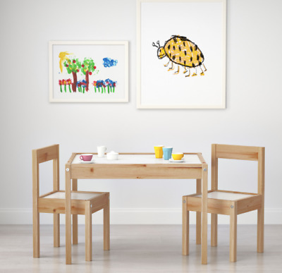 IKEA LATT Children's Small Table and 2 Chairs Wooden white/pine - Set