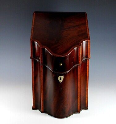 Early 19th Century Inlaid Mahogany Knife Box Fitted