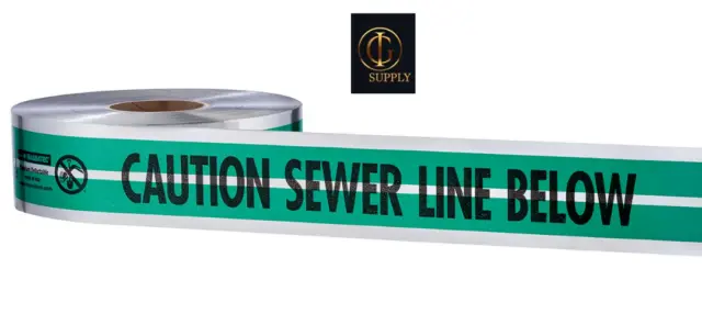 1000 x 3 Empire Level Magnatec Detectable Tape CAUTION Sewer Line Below 31-053