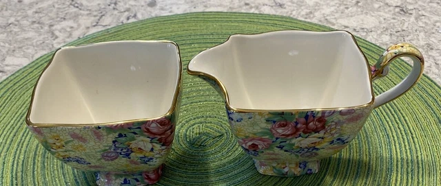 Royal Winton Grimwades Welbeck Chintz Creamer and Open Sugar Bowl 1995 VERY GOOD