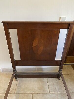 Super Antique Edwardian Inlaid Mahogany Single Bed Country Cottage Bedroom Chic 12
