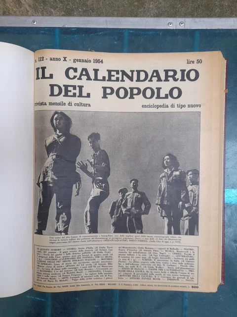 IL CALENDARIO DEL Popolo Anno X e XI 1954 e 1955 Edizione originale