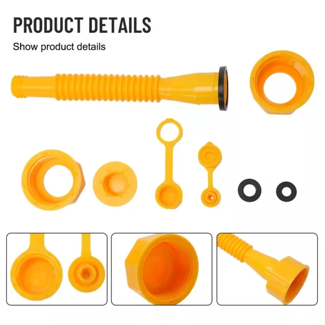 1pc Yellow Part Gas Can Spout Nozzle Vent Kit For Plastic Gas Cans Old Style Cap