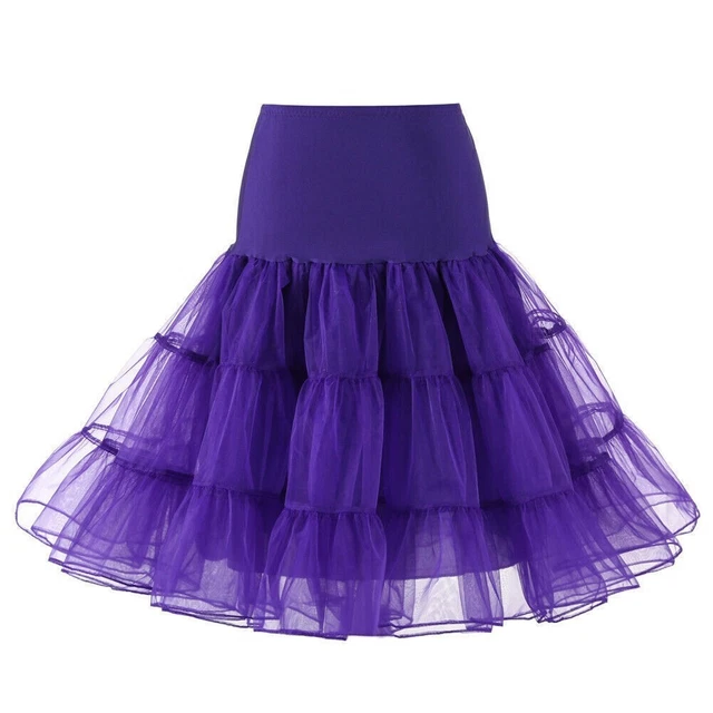 Hot Purple Swing Skirts Tutu Underskirt Petticoat Wedding Rockabilly Fancy Dress