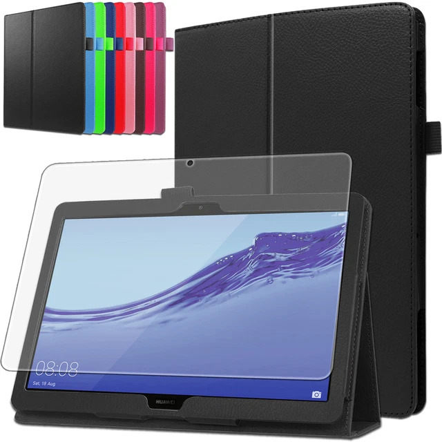 Hülle+ Schutzglas Hartglas Folie Huawei Mediapad T5 10.1 Case Smart Cover -2