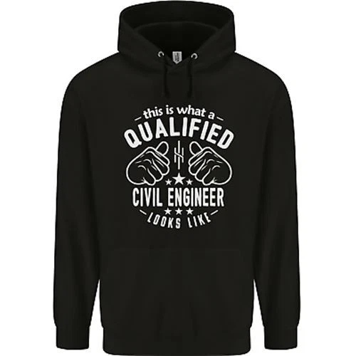 A Qualified Civil Engineer Looks Like Mens 80% Cotton Hoodie