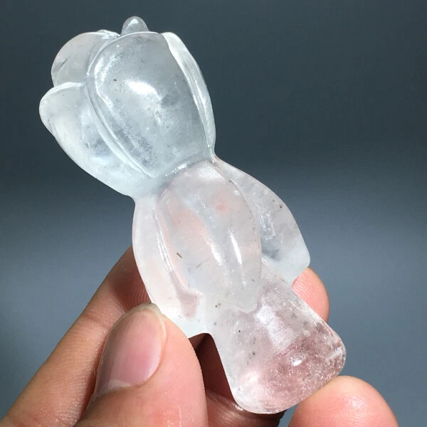 60g Natural Crystal.CLEAR QUARTZ.Hand-carved.Exquisite Rose flower.healing 21