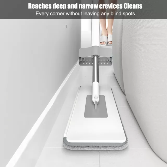 Self Wringing Large Flat Mop 360°Rotating Microfiber Mop Cleaning Mop with Pads