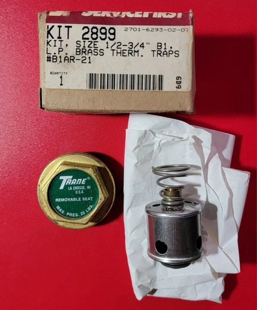 Trane Repair Kit KIT 2899 Brass Therm Traps B1AR-21 With Cap - Size 1/2 to 3/4"
