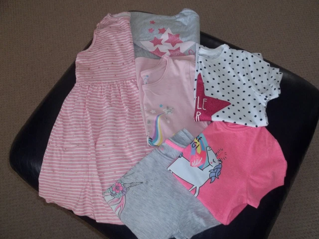 Bundle girls summer tops/dress age 6-7yrs 6 items good condition
