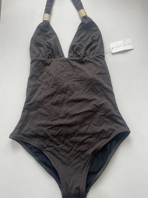 Costume da bagno marrone nuovo senza etichette XS taglia 1 Heidi Klein