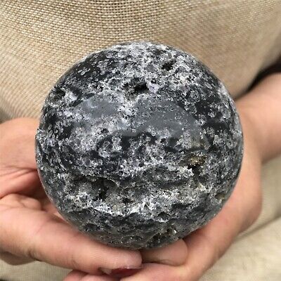 1.45LB Natural sphalerite quartz ball carved crystal 74mm sphere decor healing