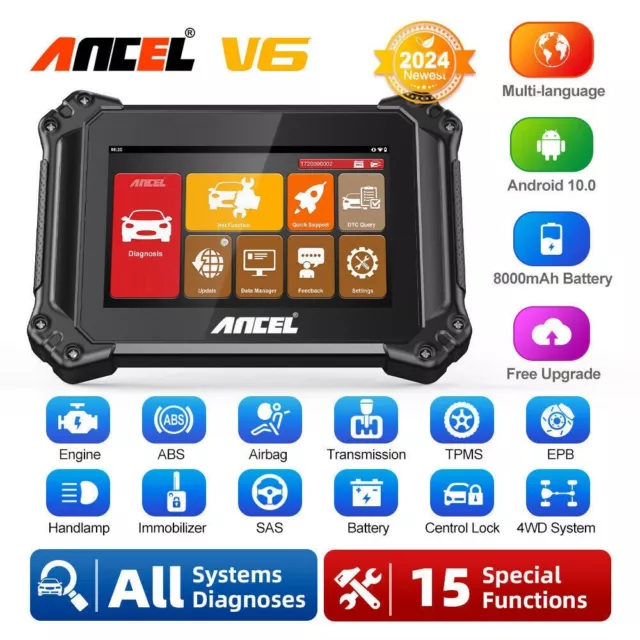 ANCEL Car All System OBD2 Scanner Code Reader ABS EPB DPF BMS Diagnostic Tool