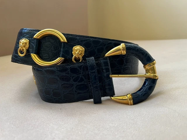 Vintage \'84 Paris Statement Wide Belt Croute de Cuir Leather with Silver Buckle Vintage ´84 Paris Statement Wide Belt Croute de Cuir Leather  main image 3