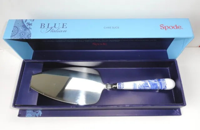 Spode Blue Italian Cake Slice Boxed