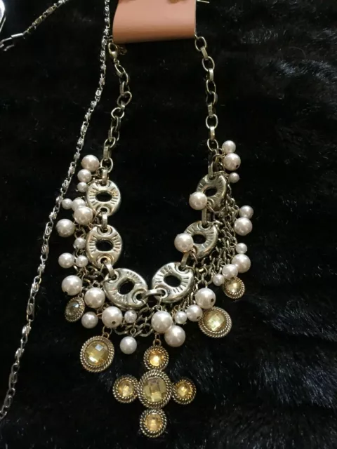 Pearl Cluster necklace with small cocktail clutch purse adjustable metal strap 2