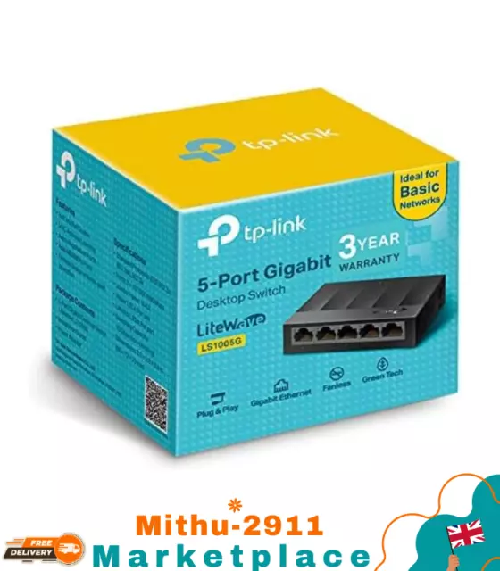 TP-Link 5-Port Gigabit Ethernet Switch Hub Network Splitter Desktop Wallmount_UK