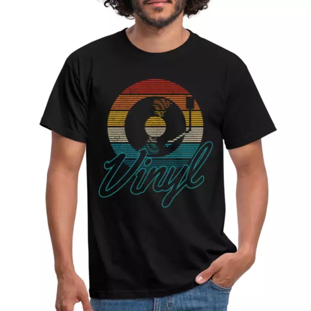 Vinyl Vintage Retro DJ Schallplatte Turntable Männer T-Shirt