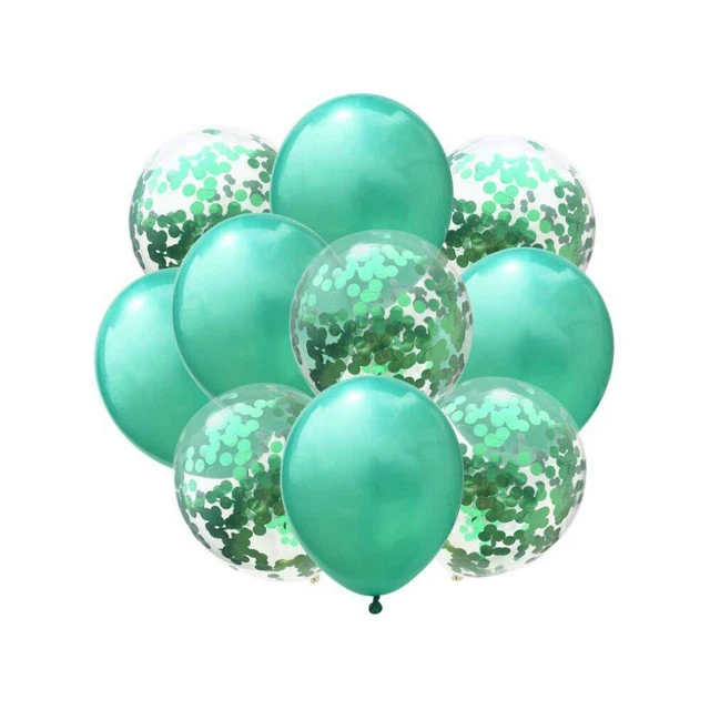 Oblique Unique Konfetti Luftballon Set – 10 Ballons (blau & Transparent), Für Party & Deko