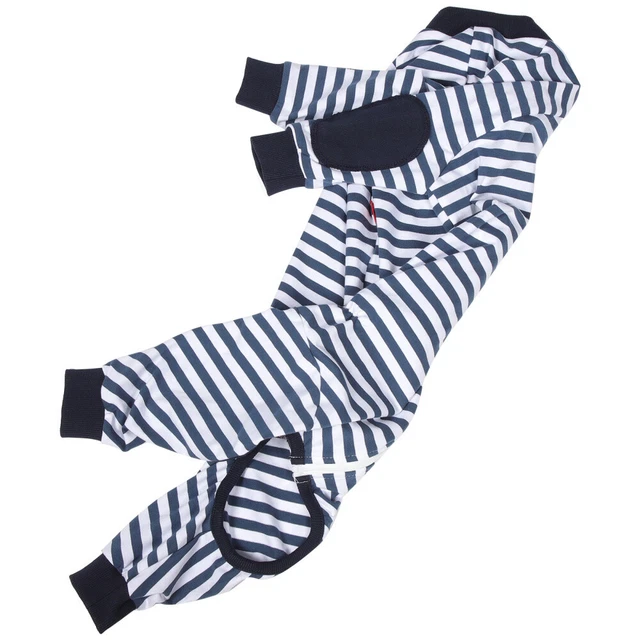 Ropa para perro pijama transpirable flexible a rayas de algodón vestido para perro