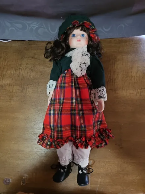 MYD Inc MARIAN YU DESIGNS PORCELAIN BROWN EYED GIRL DOLL 17” LTD ED  VINTAGE