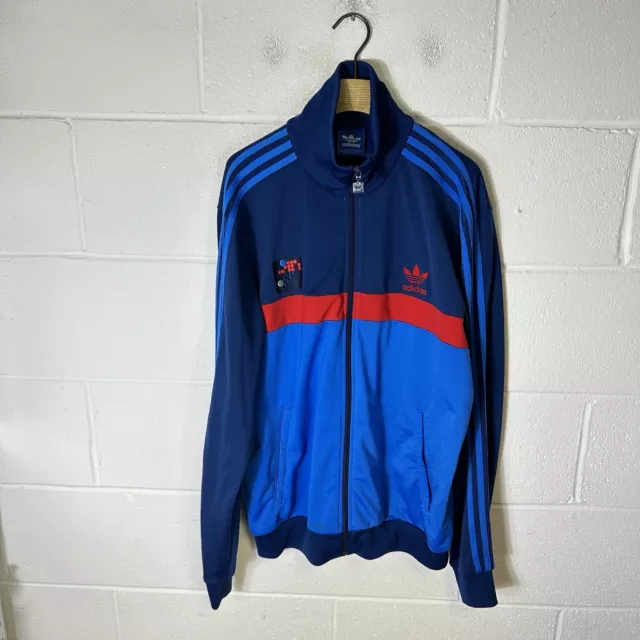 Adidas Jacket Mens Extra Large Blue Olympics Football Firebird Trefoil Retro Y2K