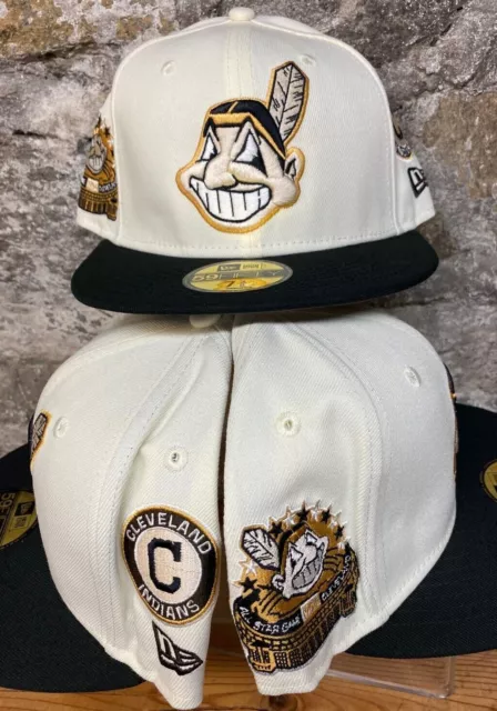 Cleveland Indians Wahoo Cream New Era Fitted Club 59Fifty Hat Custom All Star