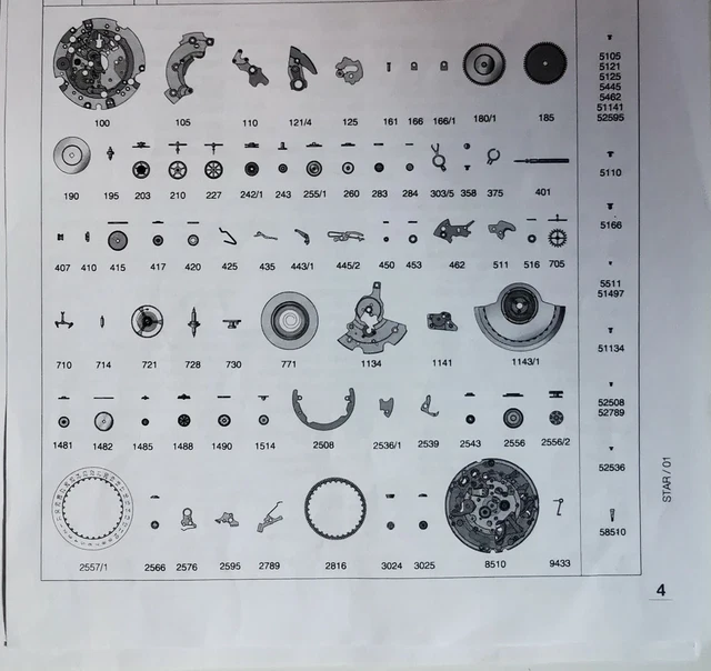 Lot De Pièces De Rechange ETA 2894-2 Pour Montre Mécanique Vintage - Neuf Sans étiquette