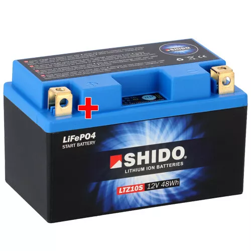 Motorrad Batterie Shido Lithium LTZ10S / YTZ10S, 12V|CCA:240A (150x87x93mm)