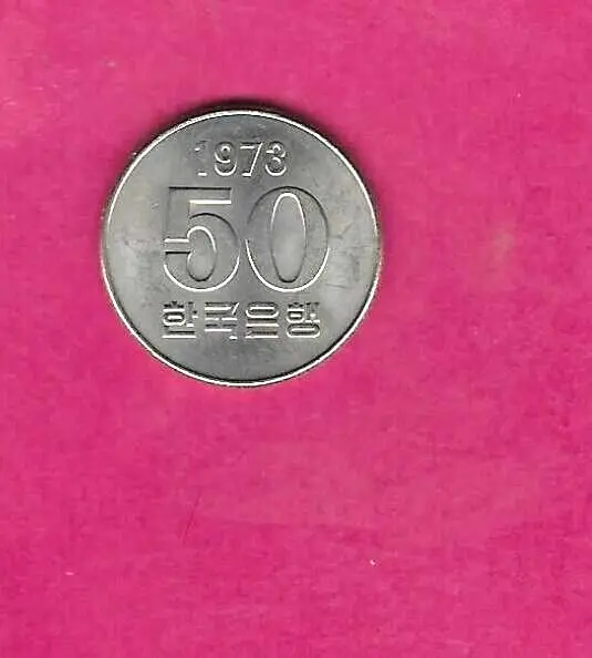 South Korea Km20 1973 Uncirculated-Bu Unc-Mint Vintage Old 50 Won Coin